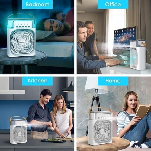 TEKCOOL Mini Cooler for Room Cooling AC Portable Mini Fan Artic Cooler with 7 Colors LED Light