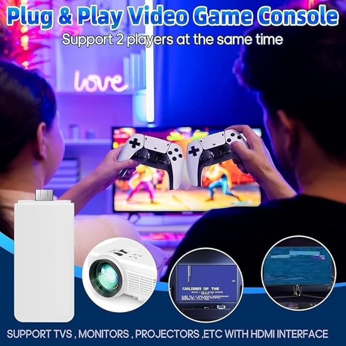 2026 4K HDMI Gaming Console for TV, Plug and Play Video Game System with 2 Wireless Controllers, Built-in Retro Games, Family Entertainment for Kids & Adults (Special Edition 2026)