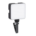 Camera Video Light with Clip and 3 Cold Shoe Connectors | 120 LED Beads | Dimmable and Rechargeable Battery |