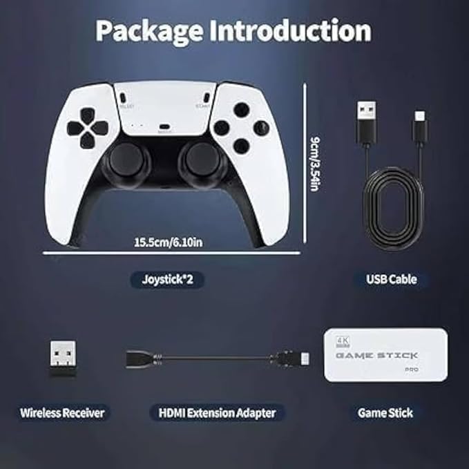2026 4K HDMI Gaming Console for TV, Plug and Play Video Game System with 2 Wireless Controllers, Built-in Retro Games, Family Entertainment for Kids & Adults (Special Edition 2026)