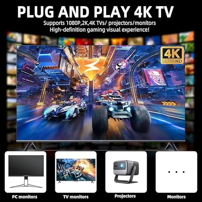 2026 4K HDMI Gaming Console for TV, Plug and Play Video Game System with 2 Wireless Controllers, Built-in Retro Games, Family Entertainment for Kids & Adults (Special Edition 2026)